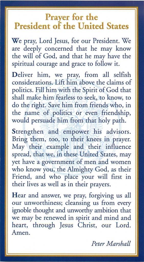 Prayer for the President of the United States Open Church Foundation