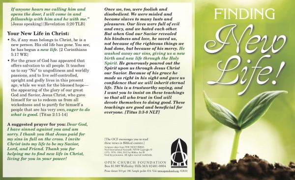 Tract: Finding New Life front view