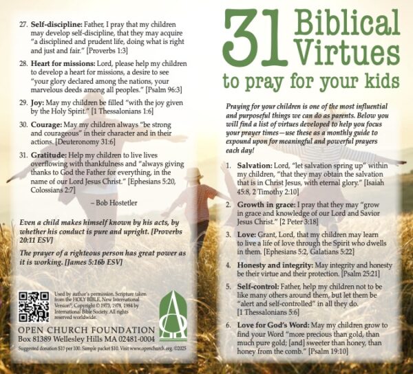 31 Biblical Virtues to Pray for Your Kids