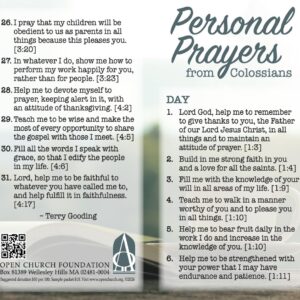 Personal Prayers from Colossians Tract